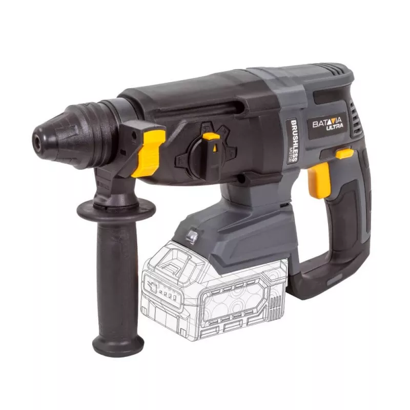 Batavia B.V. 18V belaidis bešepetėlis SDS+ sūkiamasis plaktukas, be akumuliatoriaus ir įkroviklio, BMC