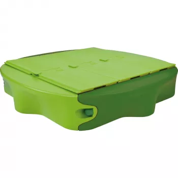 Smėlio dėžė Simba‑Dickie BIG 800056733, plastikinė, 1380×1380 mm, įmontuoti suolai, žalia