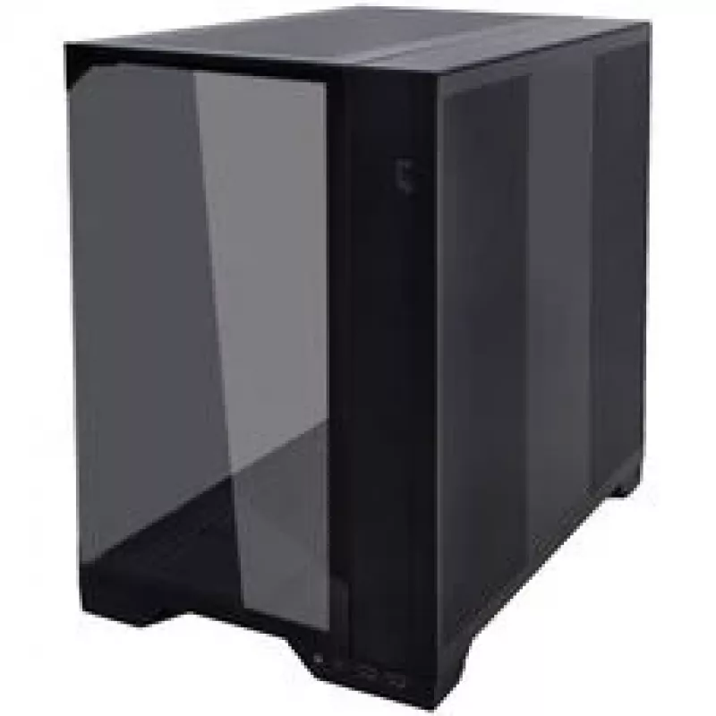 Lian Li O11 Vision Compact PC korpuso komplektas + 3x UNI FAN SL-INF 120 Reverse Blade ventiliatorius – juodas