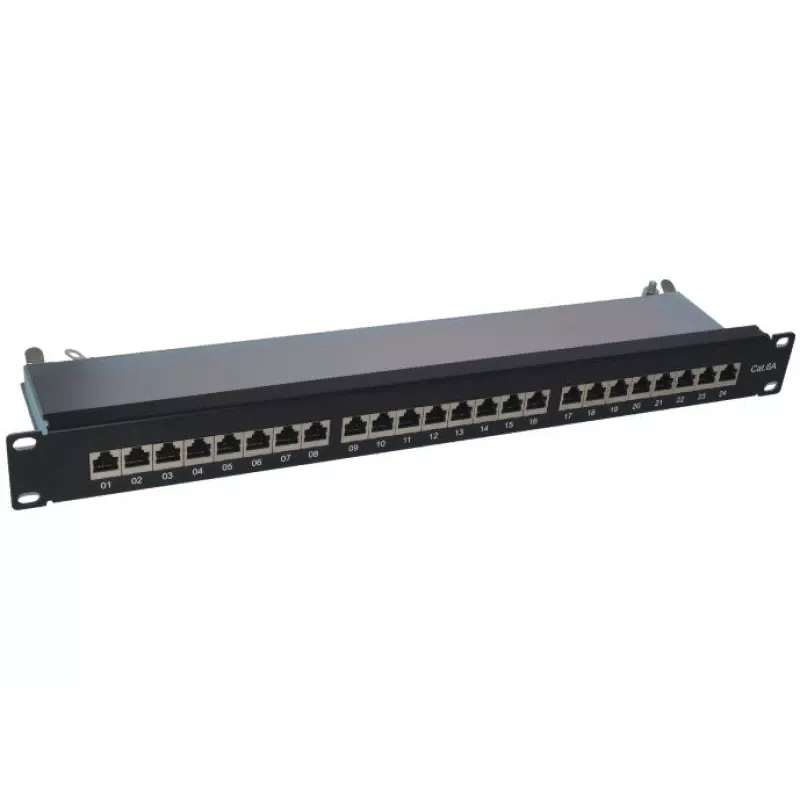 Pataisų skydelis 1U Alantec PK040 — 24 prievadai, 10GBase-T, RJ45, Cat6a, juodas