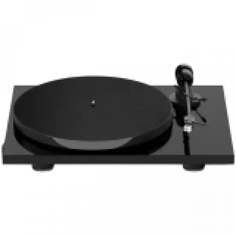 Patefonas Project E1 BT AT3600L High Gloss Juoda — diržinis patefonas su AT3600L garso adapteriu, Bluetooth išvestis