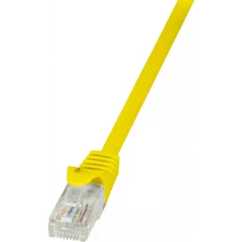 LogiLink CP2097U RJ45 tinklo kabelis, jungiamasis kabelis CAT 6 U/UTP 10,00 m geltonas su apsauga nuo užsifiksavimo