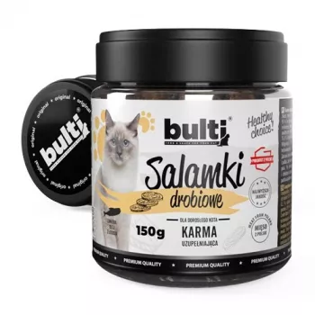 Kačių skanėstai BULT paukštienos skonio 150 g maišelis — mėsingi, be grūdų, be glitimo ir be cukraus