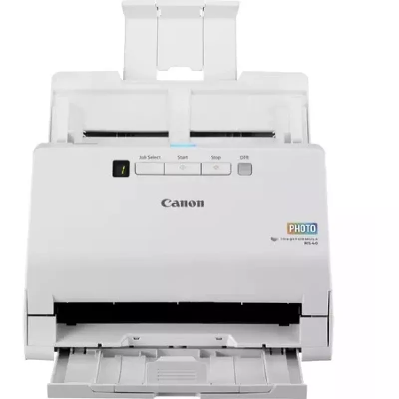 Canon imageFORMULA RS40 Nuotraukų ir dokumentų skaitytuvas, 600 x 600 DPI, 40 ppm, 30 ppm, Pilkumo atspalvių, Vienspalvis, Lapinis skaitytuvas, Baltas