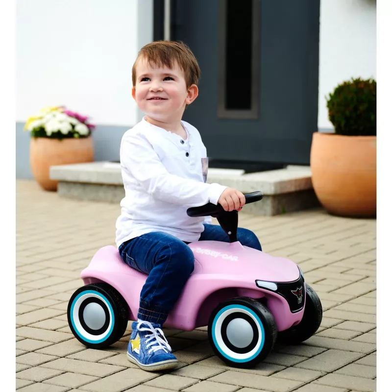 Važinėjamas žaislinis automobilis Simba‑Dickie BIG Bobby‑Car‑Neo Rosé, stumiama ir važiuojama vaikiška transporto priemonė (rožinė)