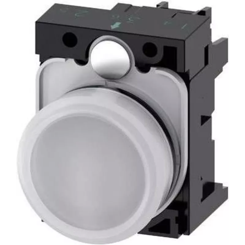 Siemens indikacinė lemputė, plokščia, balta, 24 V AC/24 V DC, SIRIUS ACT 3SU1102-6AA60-1AA0, 1 vnt.