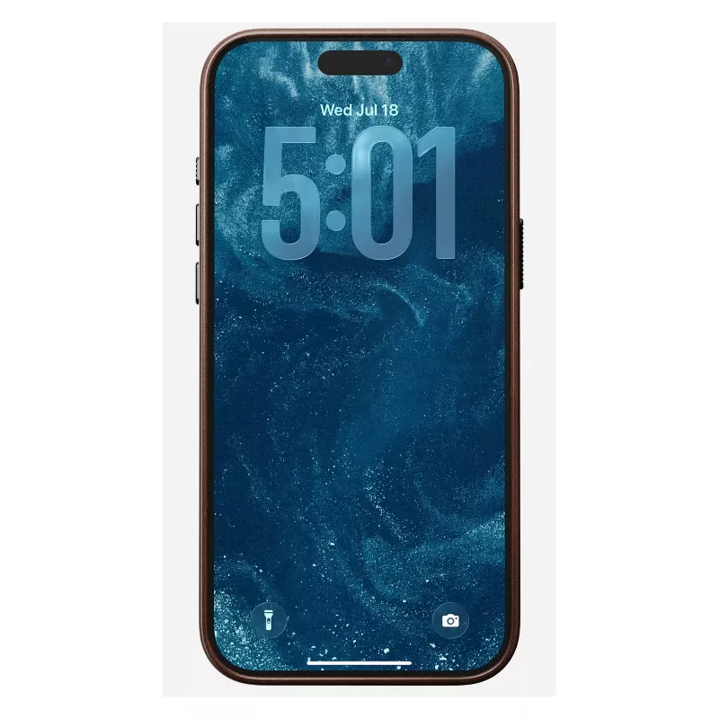 Mobiliojo telefono dėklas Nomad Traditional Leather Case, skirtas iPhone 17 Pro Max, oda / aliuminis / mikropluoštas, tinka 6,9 col. (Ruda)