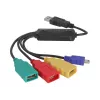DeLock USB2.0 išorinis 4 prievadų kabelinis HUB - Hub - 4 x USB2.0 - stalinis (61724)