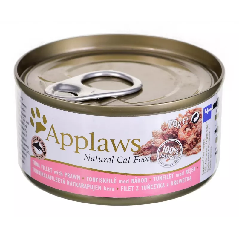 APPLAWS Tuno filė su krevetėmis sultinyje - šlapias kačių ėdalas - 70 g
