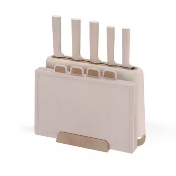 Maestro MR-1412-BEIGE peilių rinkinys su blokeliu + pjaustymo lentelių rinkinys, smėlinė