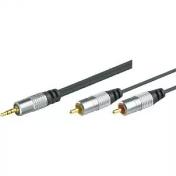 Shiverpeaks profesionalus garso kabelis, aukštos kokybės, 1x 3,5 mm stereofoninis lizdas prie 2x RCA kištuko, 1,5 m (499601015H)