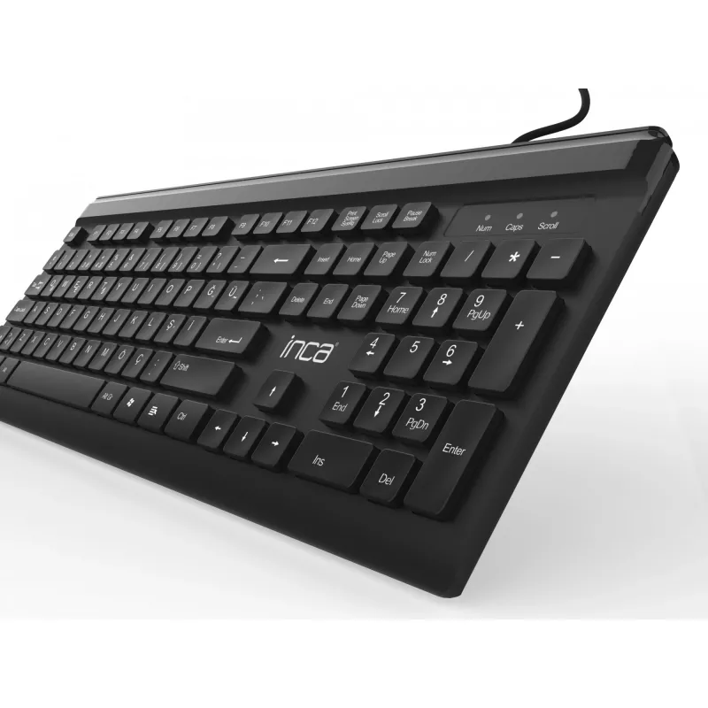 Inca IMK-377 klaviatūra su pele, biuro, USB, turkiška, juoda