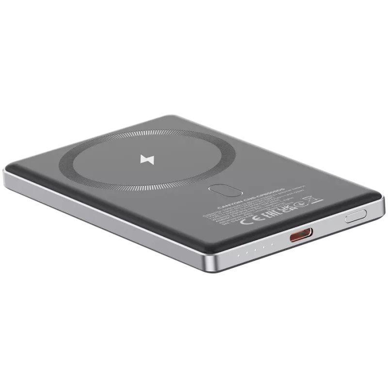 Canyon OnPower 505 - Powerbank - 5.000 mAh - į USB-C - iš USB-C PD 20W + belaidis magnetinis 1