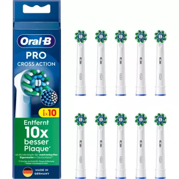Oral-B CrossAction keičiamosios dantų šepetėlių galvutės, 10 vnt., baltos