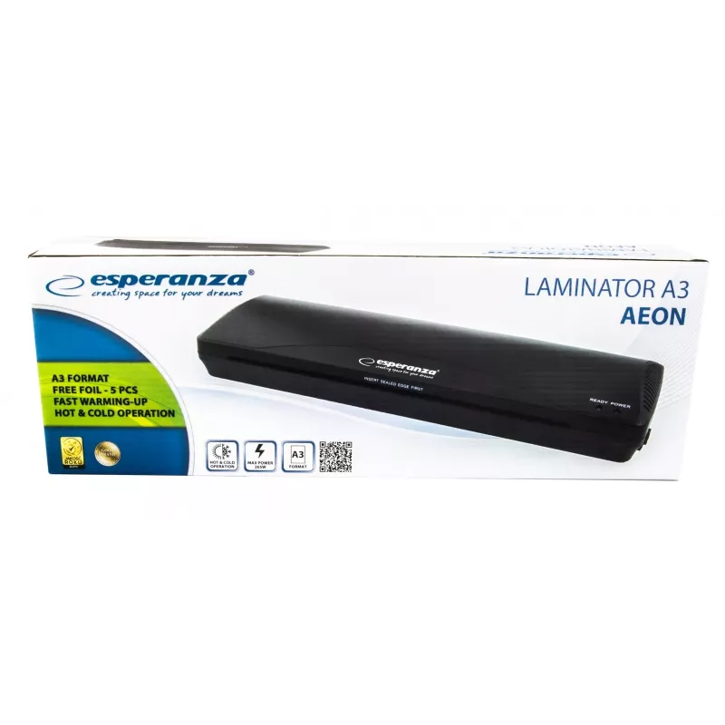 Esperanza EFL003 laminatorius Šaltasis/karštasis laminatorius 250 mm/min Juoda