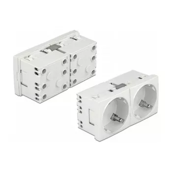 Sieninis elektros lizdas DELOCK 81325 CEE 7/3, 250 V, 16 A, baltas, ABS, 45×90×40 mm (5 vnt.)