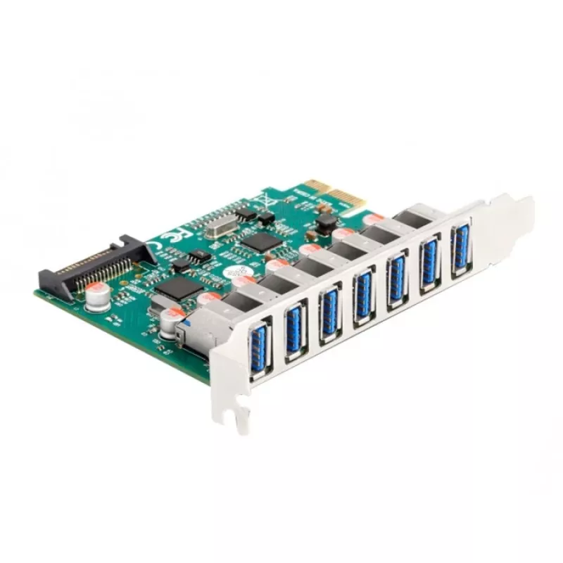 DeLOCK PCI Express x1 kortelė su 7 išorinėmis USB 5 Gbps Type-A jungtimis