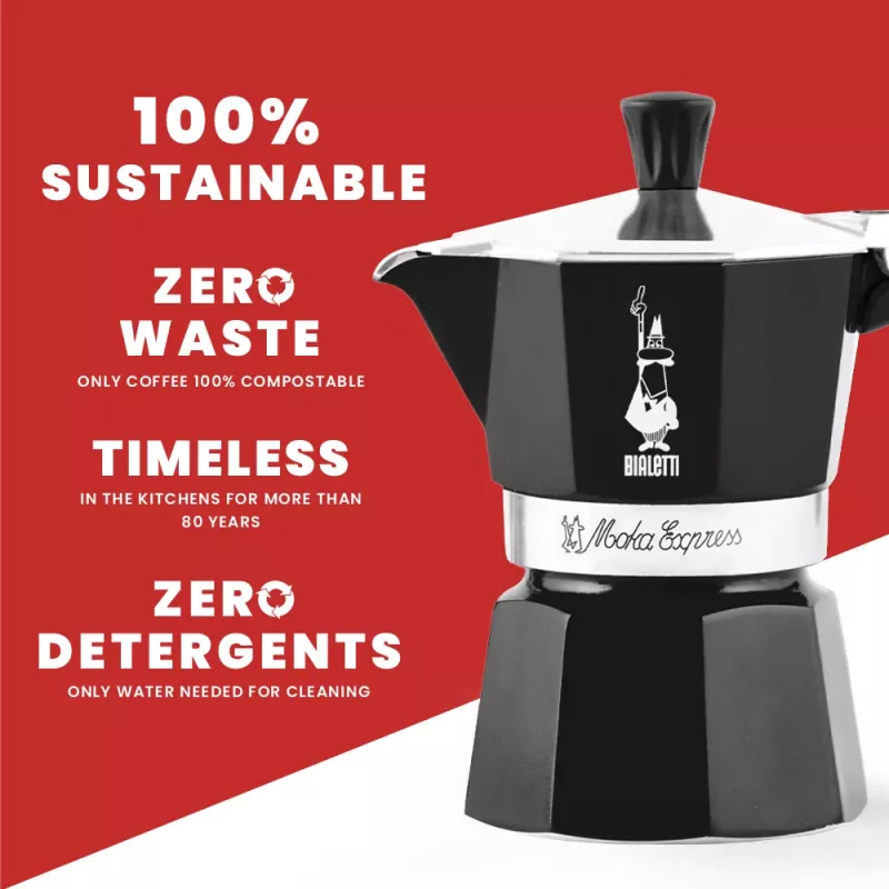 Bialetti Moka Express Moka puodas Juodas