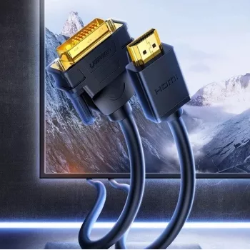 UGREEN DVI-HDMI adapterio laidas HD106 — DVI (kištukas) į HDMI (kištukas), 1,5 m, FHD 1080p / 3840×2160