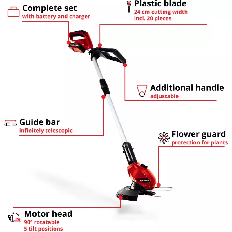 Žoliapjovė Einhell GE-CT 18 Li Kit