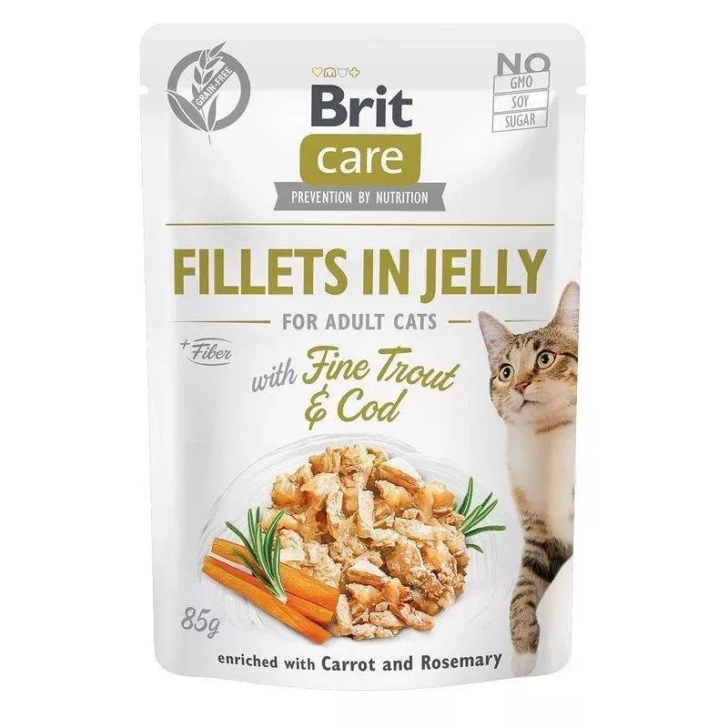 Šlapio kačių maisto maišeliai Brit Care FJ Skonių dėžutė želė 12 x 85 g
