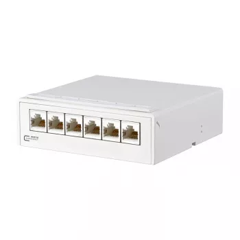 METZ CONNECT E-DAT - klaidų skirstymo pultas - CAT 6a - RJ-45 X 6 - grynai baltas (130862-21C-E)