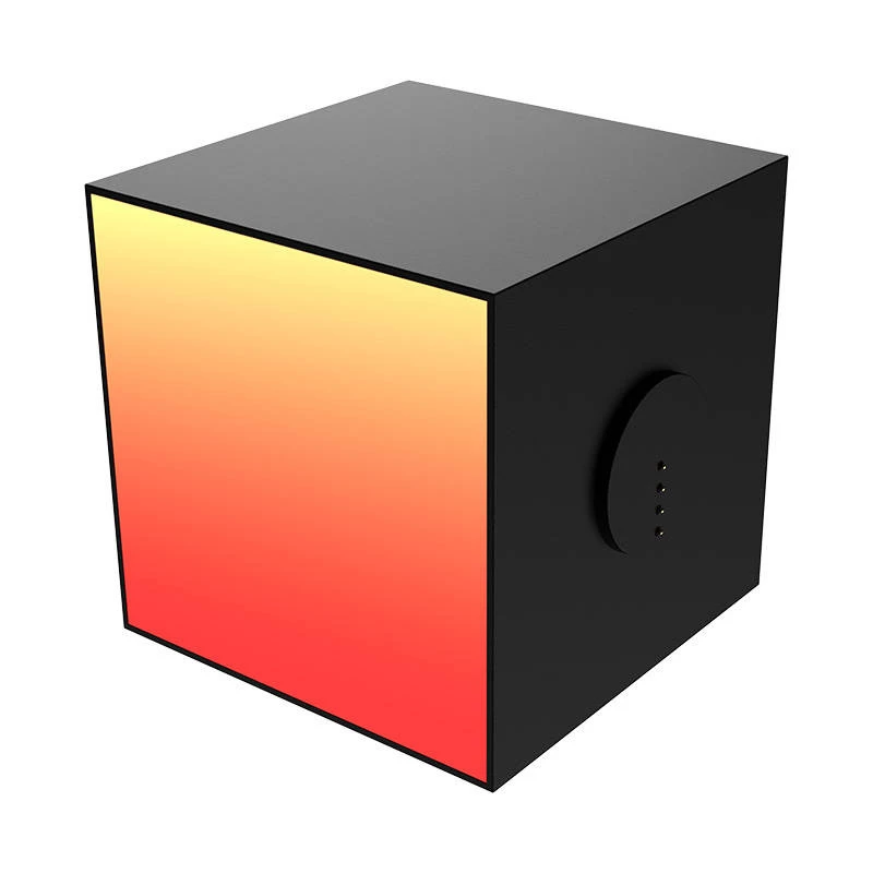 Išmanusis stalinis šviestuvas Yeelight Cube Juoda — Wi‑Fi/Bluetooth, įvairiaspalvis, 75×75×75 mm, 100–240V