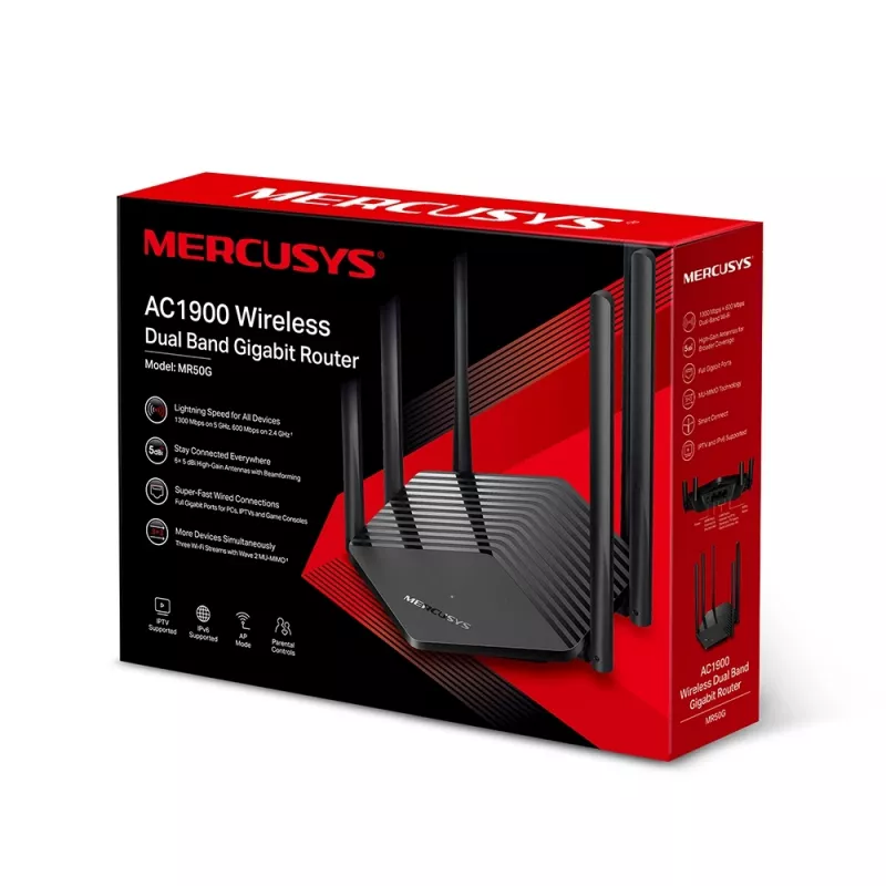 Mercusys AC1900 belaidis dviejų dažnių gigabitinis maršruto parinktuvas
