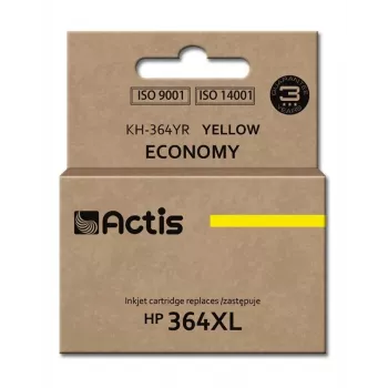 Rašalo kasetė ACTIS KH-364YR Suderinama su HP 364XL, Geltona, 12 ml, Standartinė išeiga, Atnaujinta