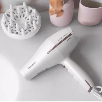Cecotec plaukų džiovintuvas | IoniCare 5300 Maxi Aura | 2200 W | Temperatūros režimų skaičius 3 | Joninė funkcija | Difuzorius | Baltas