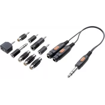 SpeaKa Professional SP-7870280 kabelio sąsajos / lyties adapteris 6,3 mm / 6,3 mm / 3,5 mm / 3,5 mm / 3,5 mm / 3,5 mm / 3,5 mm / RCA / RCA / RCA 2x 6,3 mm / 3,5 mm / 2x 3,5 mm / 3,5 mm / 6,3 mm / 3,5 mm / RCA / RCA / RCA / RCA B