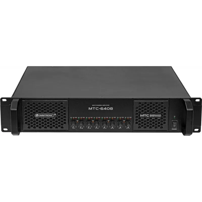 Galios stiprintuvas Omnitronic MTC-6408 8 kanalų, bendra 640 W galia