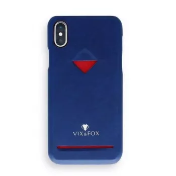 Kortelės lizdo galinis dangtelis VixFox, skirtas iPhone 7/8 Plus — tamsiai mėlynas, galinis apsauginis dangtelis su kortelės kišene