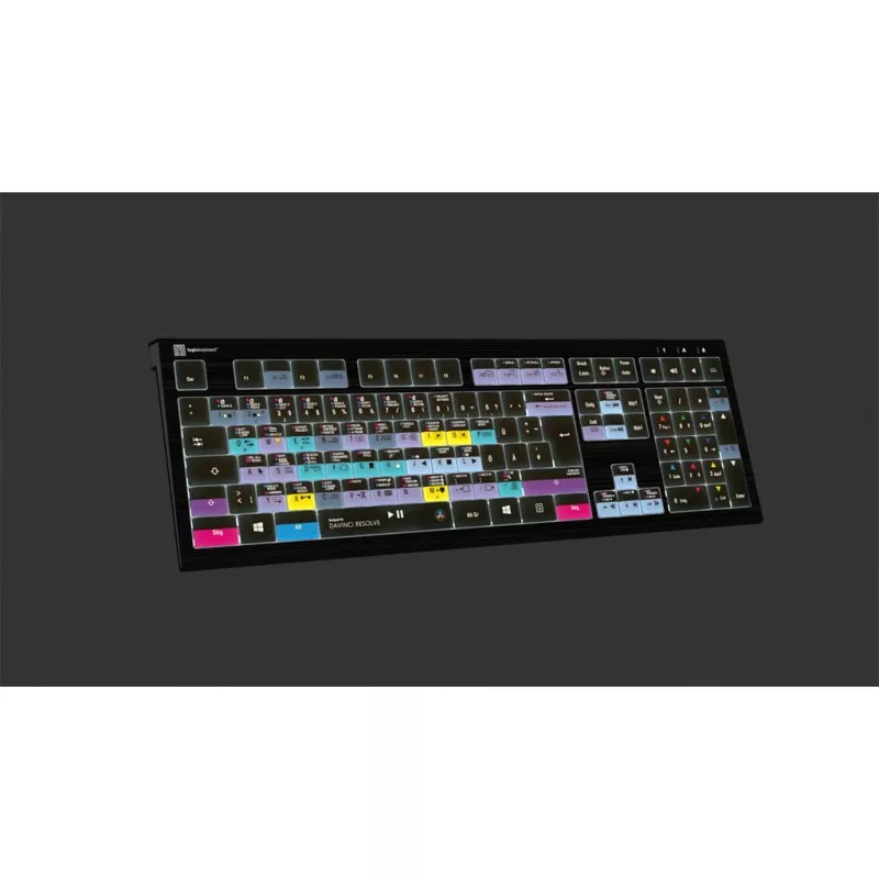 Logickeyboard ASTRA 2 klaviatūra USB QWERTZ angliška juoda pilno dydžio 108 klavišai