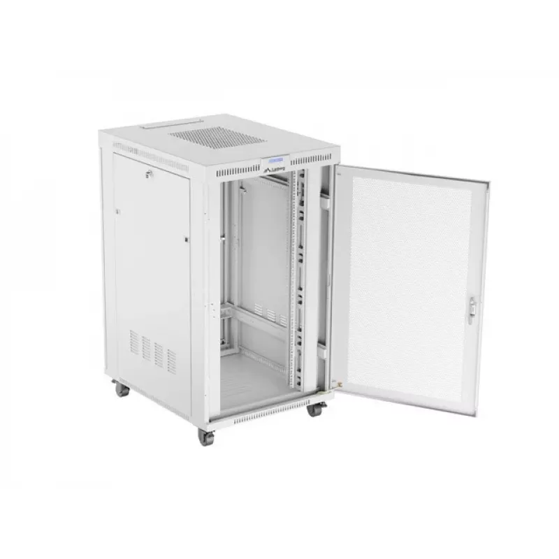 GRINDINĖS MONTAVIMO spintelė 19 27U 800X1000 PILKA PERFORUOTA LCD DURYS LANBERG (PLOKŠČIA PAKUOTĖ)