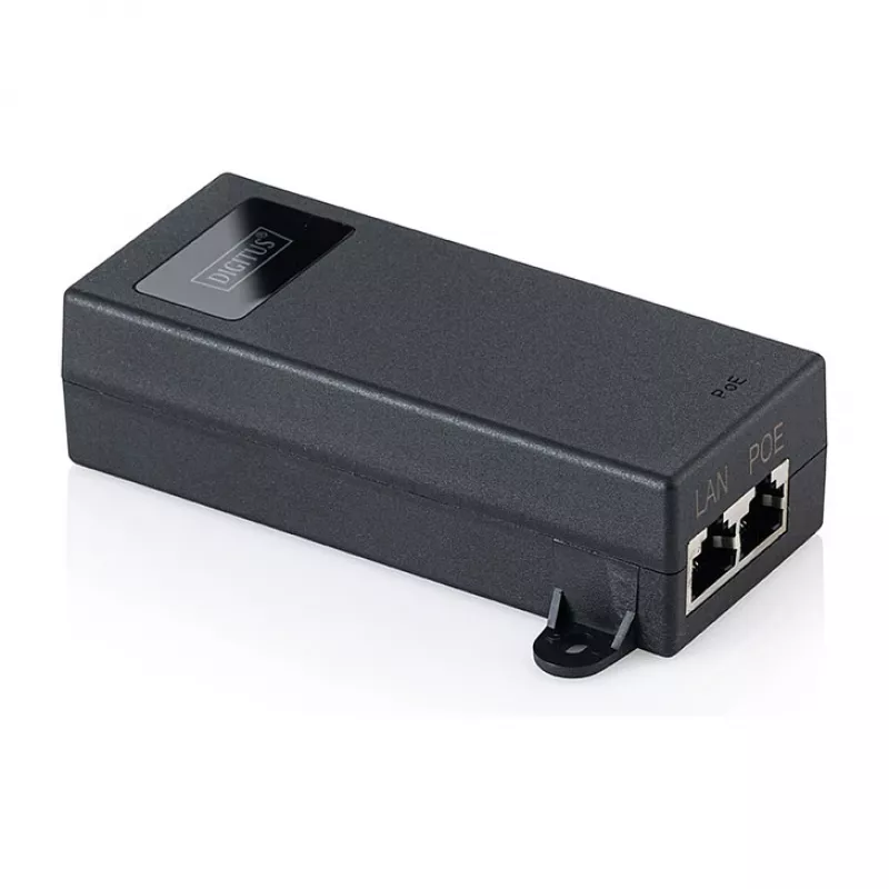 PoE++ injektorius DIGITUS DN-95104-1 — Gigabit Ethernet 802.3bt, 60 W, 55 V, 100 m, juodas