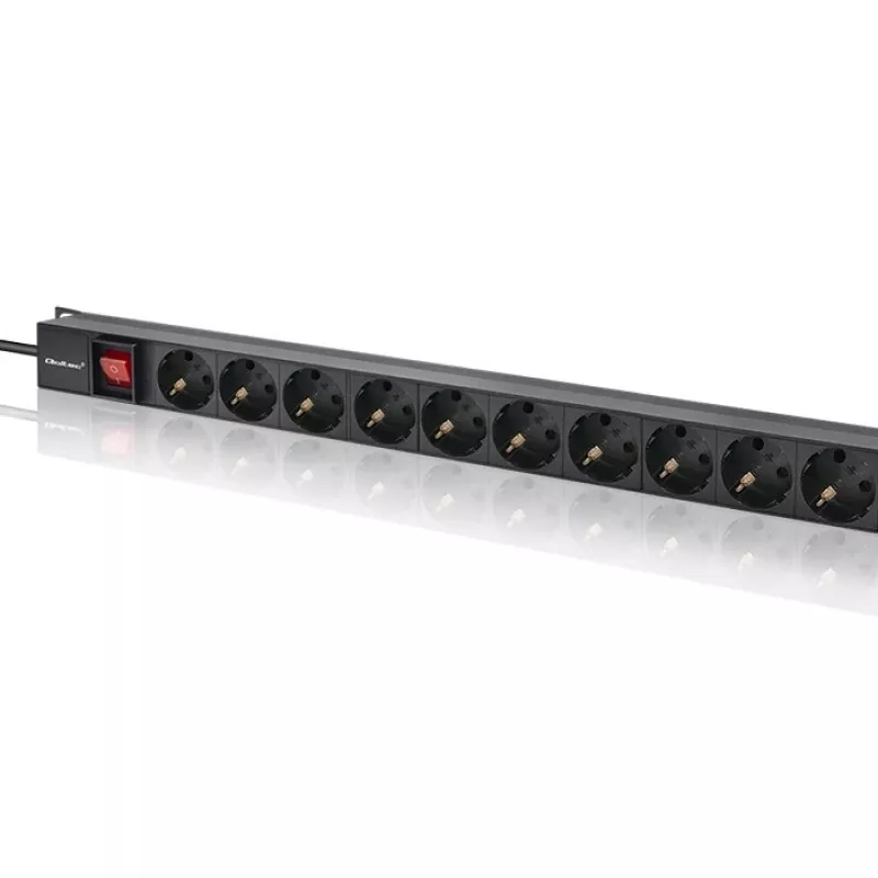 „Qoltec“ aliuminis PDU stovui | 16 A | 16 x „Schuko“ | vertikalus | 1,8 m
