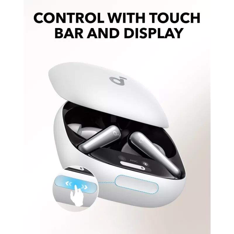 Ausinės Anker Soundcore Liberty 4 Pro TWS Bluetooth į ausis, baltos, pokalbiams/muzikai/sportui, svoris 61,97 g