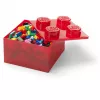 LEGO plyta 4 raudona permatoma – 4x2 smeigtukų permatoma raudona statybinė plyta