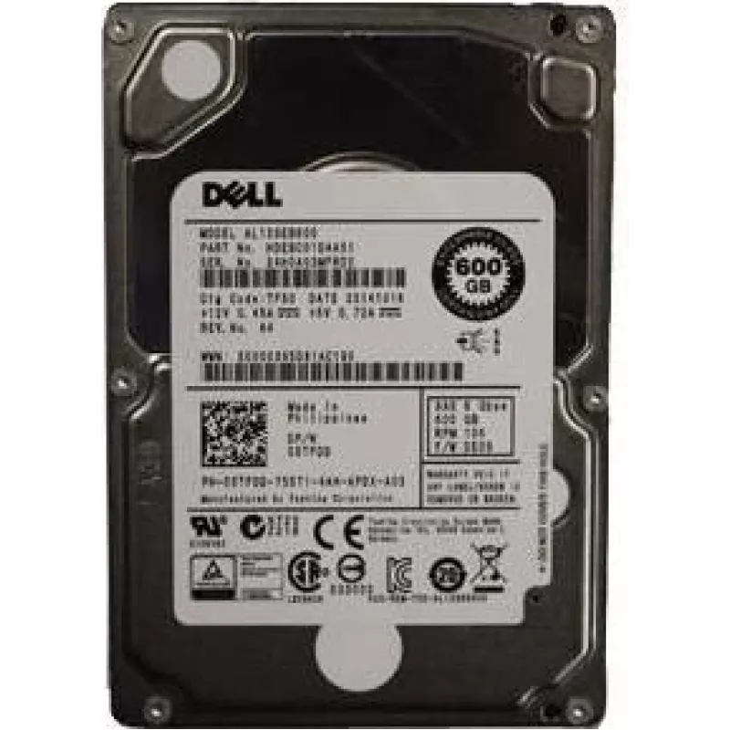 2.5 colio Dell HD 600G SAS 10K 2.5 T-13SE E/C kietasis diskas, 600 GB, 10 000 aps./min., SAS sąsaja