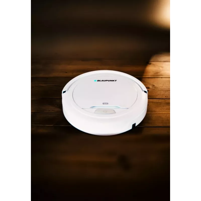Robotinis dulkių siurblys BLAUPUNKT RVC201 — apvalus, baltas, 0,5 l talpos be maišelio dulkių konteineris, 55 min. veikimo laikas