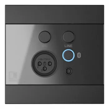 AUDAC WP225/B sieninis pultas, XLR mikrofono + 3,5 mm lizdas, Bluetooth, juoda
