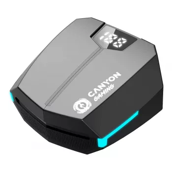 Canyon GTWS-2 ausinės belaidės už ausies žaidimams USB Type-C Bluetooth įkrovimo dokas juodos (CND-GTWS2B)