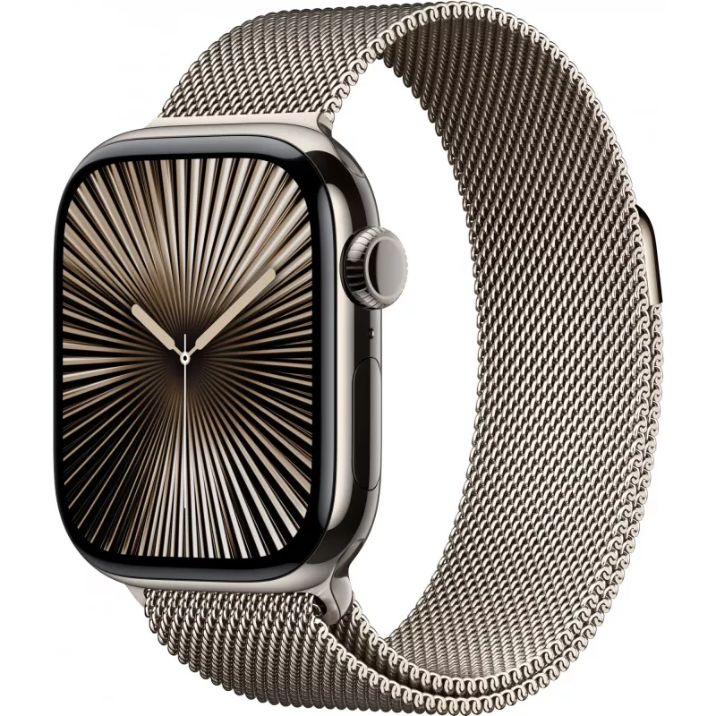 APPLE Watch Series 10 GPS + Cellular 42 mm natūralaus titano korpusas su natūralia milanietiška apyranke