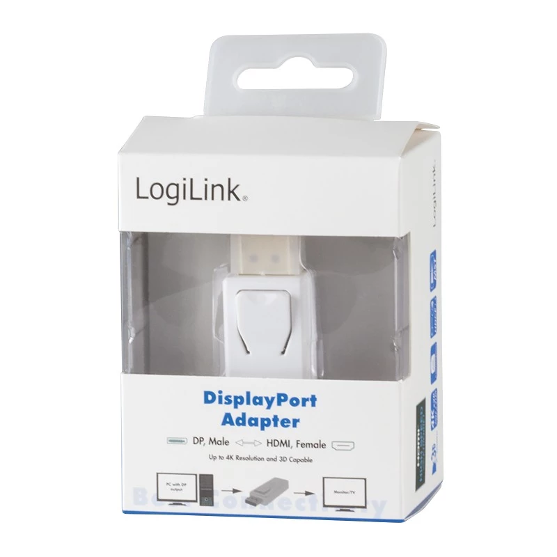 Lyties keitiklis LogiLink CV0100 DisplayPort į HDMI baltas