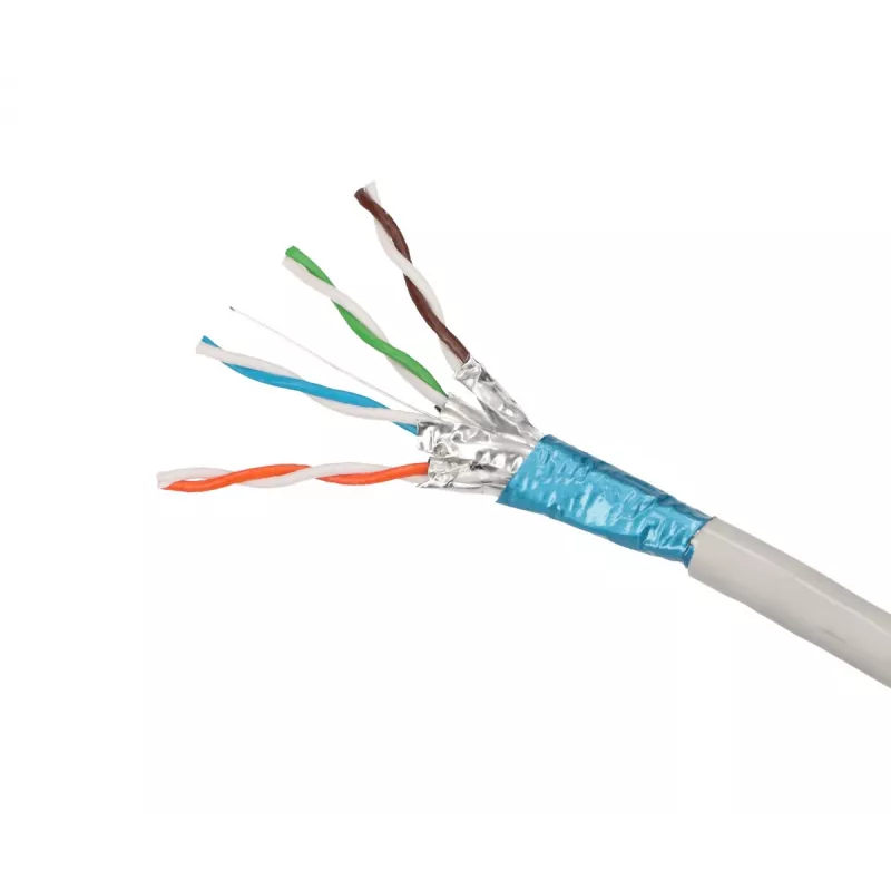 Tinklo kabelis Extralink vytos poros CAT6A FTP (F/FTP) V2 vidinis 500 m pilkas
