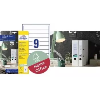 AVERY nugarėlės įdėklo etiketės C32266-10 — baltos įdėklo etiketės 4,5 cm nugarėlėms, pakuotė