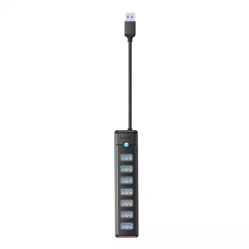 USB šakotuvas ORICO PW7U 7 prievadų USB 3.0, juodas