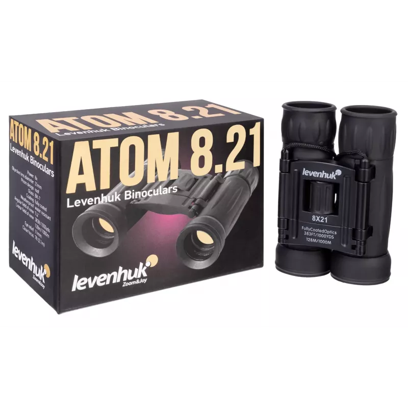 Binokliai Levenhuk Atom 8x21 Roof juodi didinimas 8x