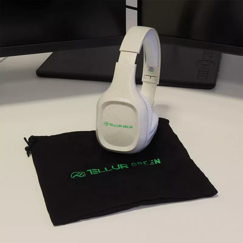Ausinės Tellur Green Bluetooth ant ausies Pulse sulankstomos kreminės TLL511441